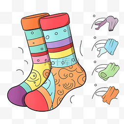按数字着色页为带袜子的孩子着色