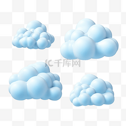 抽烟装饰图片_3d 云天空中蓬松的云彩用于装饰卡