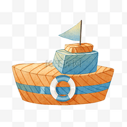 海上创意图片_可爱儿童玩具轮船