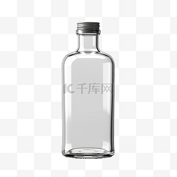 白色小瓶图片_玻璃小瓶3D渲染