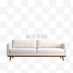 数字艺术白色沙发元素立体免抠图