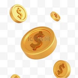 3D漂浮金币发财财宝设计图