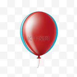 简单红色气球元素立体免抠图案