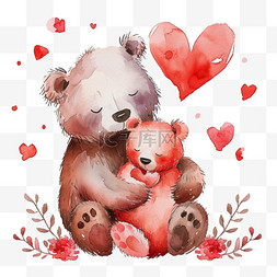 小熊爱心图片_免抠情人节可爱小熊爱心手绘元素