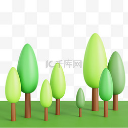3D植树节树林树木设计