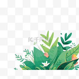 绿色环保卡通植物图片_卡通手绘绿色植物草丛29PNG素材