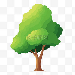 植树节卡通手绘绿色树木13免抠元