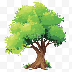 树木素材图片_植树节卡通手绘绿色树木40png图片