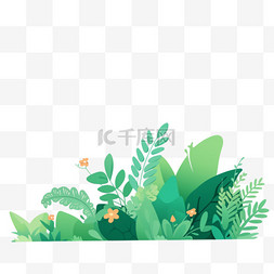 绿色植物环保图片_卡通手绘绿色植物草丛36设计图