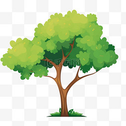 植树节卡通手绘绿色树木11元素