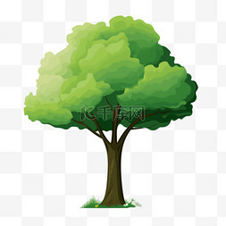 卡通手绘绿色树图片_植树节卡通手绘绿色树木17元素