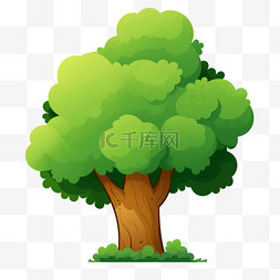 植树节卡通手绘绿色树木设计图