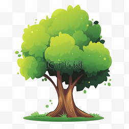 植树节卡通手绘绿色树木16素材
