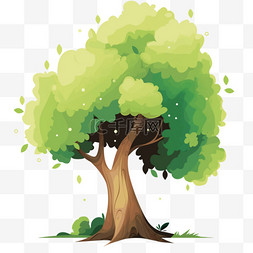 春天植物树木图片_植树节卡通手绘绿色树木44免抠元