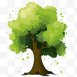 植树节卡通手绘绿色树木31素材