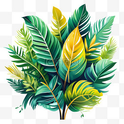 绿植热带芭蕉叶雨林植物免抠素材