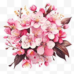 数字图片_手绘花朵花卉樱花png图片