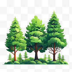 园林景观图片_绿化立面景观林园树png图片