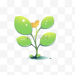 植树节绿色卡通图片_春天植物装饰素材