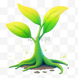 植物嫩芽图片_3D植物嫩芽装饰素材
