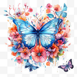矢量美丽蝴蝶元素立体免抠图案