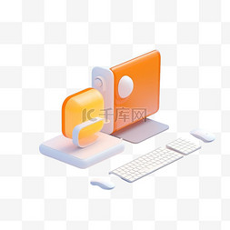 电脑桌桌面图片_ai电脑桌面元素立体免抠图案
