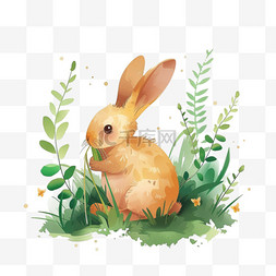 变了图片_春天植物手绘小兔卡通免抠元素