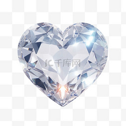 合成爱心钻石元素立体免抠图案
