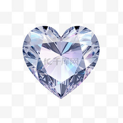 钻石免抠图片_质感爱心钻石元素立体免抠图案