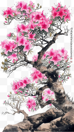 春天植物树木花朵元素手绘