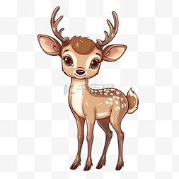 小鹿免抠PNG素材图片_可爱小鹿动物手绘免抠卡通元素