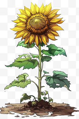 动漫图片_植物向日葵手绘免抠元素