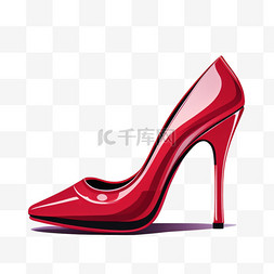 红色高跟鞋图片_红色高跟鞋矢量元素插画