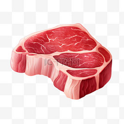 食物红肉元素立体免抠图案合成