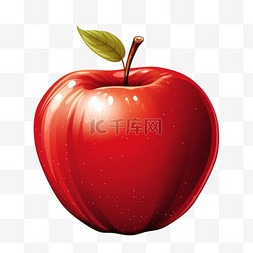 几何苹果苹果图片_苹果红色元素立体免抠图案几何