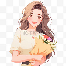 卡通插画人物图片_38妇女节女神节手绘卡通女生37免