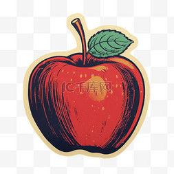 几何苹果苹果图片_红色苹果元素立体免抠图案几何