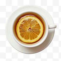 柠檬红茶元素立体免抠图案卡通