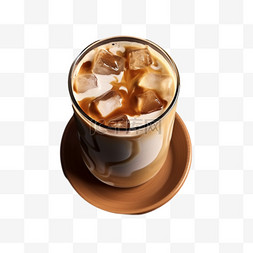 咖啡牛奶元素立体免抠图案矢量