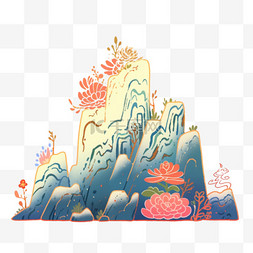 清明节海报设计图片_清明节山丘插画素材