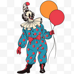 小丑愚人节卡通图片_小丑气球卡通手绘元素愚人节