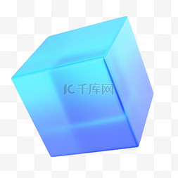 3d立体方块图片_3D蓝色方块免抠图片