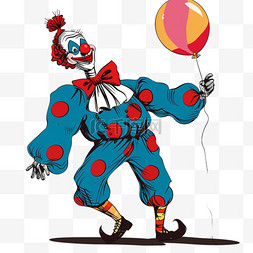 愚人节手绘元素小丑气球卡通