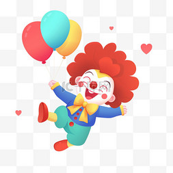 简约愚人节背景图片_愚人节卡通手绘可爱小丑气球元素
