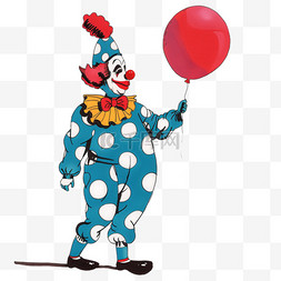 小丑愚人节卡通图片_手绘愚人节小丑气球卡通元素