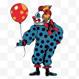 愚人节卡通手绘小丑气球元素