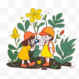 谷雨时节卡通风格儿童植物png图片