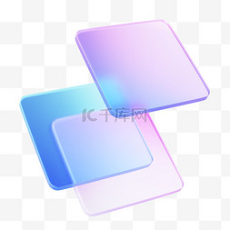 正方形立体方块图片_3D玻璃几何方块png图片