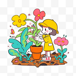 谷雨时节卡通风格儿童植物设计图