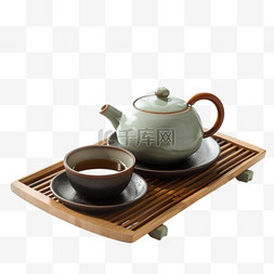 背景图片_茶叶茶壶茶盘摄影图免抠元素